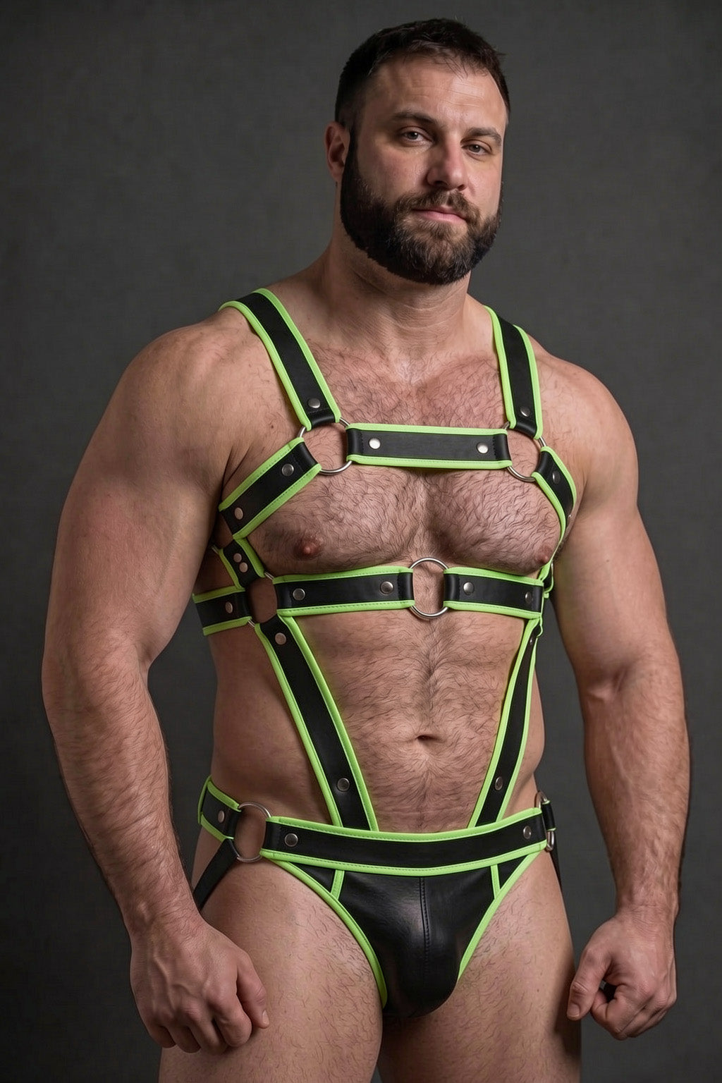 Joy-lgbt Black Yellow Full-Body Harness Set