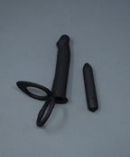 Joyglove DP Vibrator & Cock Ring w/ 10-Speed Vibrating Bullet