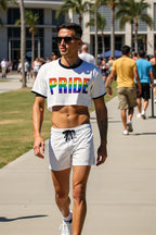 Joyglove Pride Rainbow Crop Top & Shorts Set