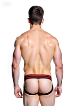 Joyglove Sexy Men’s Black PU Leather Jock Brief with Supportive Pouch