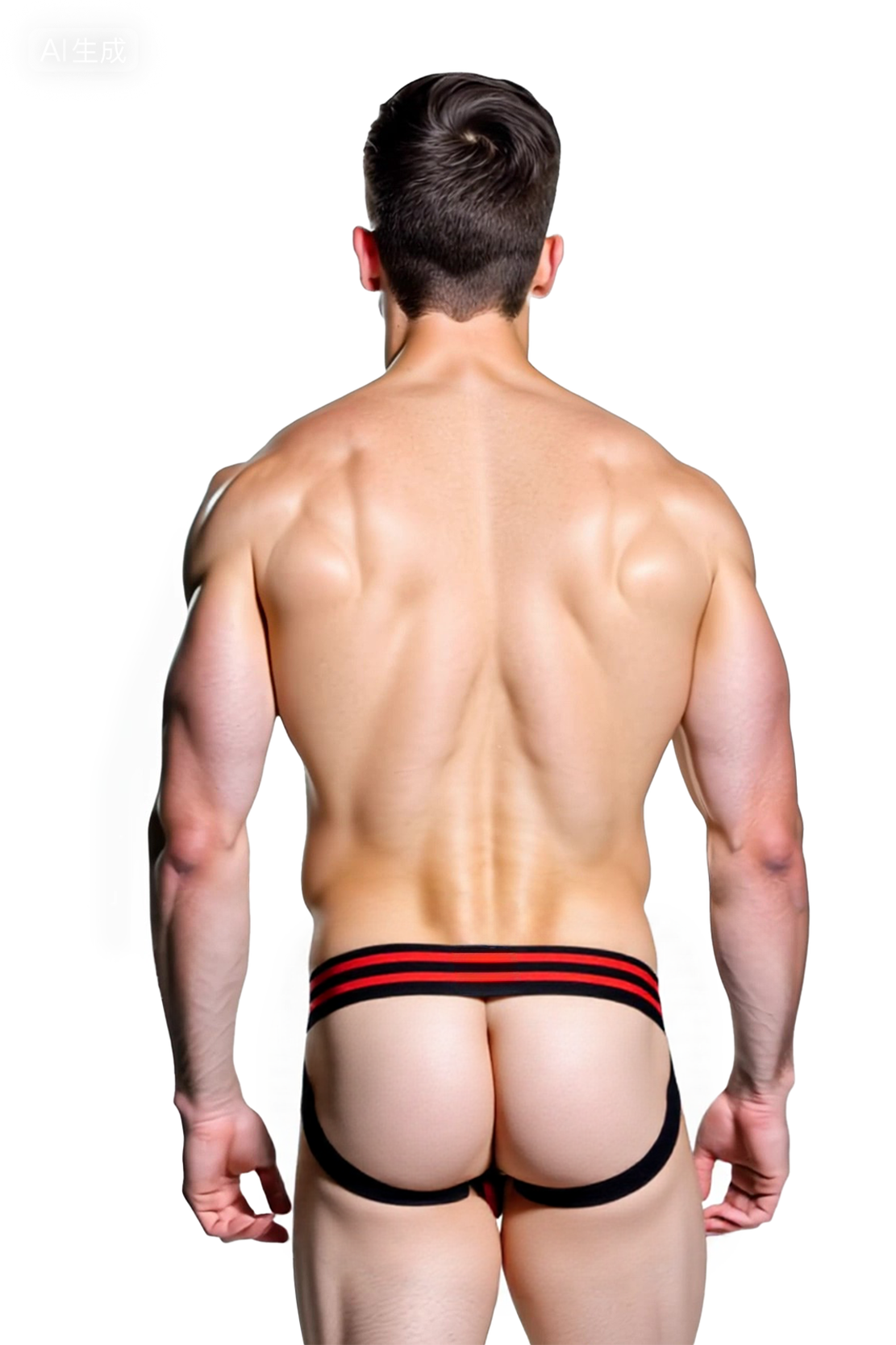 Joyglove Sexy Men’s Black PU Leather Jock Brief with Supportive Pouch
