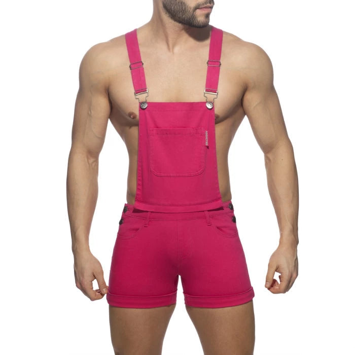 Joyglove Sporty Sky Blue Overall Shorts with Adjustable Suspenders & Slim Fit