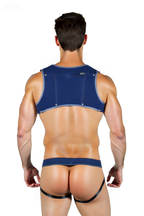 Joyglove Men’s Blue Harness Set with Jockstrap – Fetish Clubwear Outfit