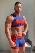 Joylgbt  Red/Blue Color-Block Mesh Zipper Set
