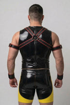 Joy-lgbt Black Yellow Glossy Sleeveless Sets