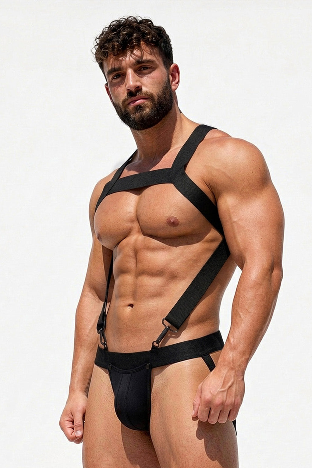 Joy-lgbt Royal Blue Elastic Strap High-Waist Thong Set