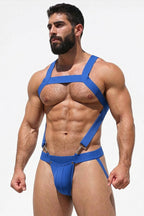 Joy-lgbt Royal Blue Elastic Strap High-Waist Thong Set