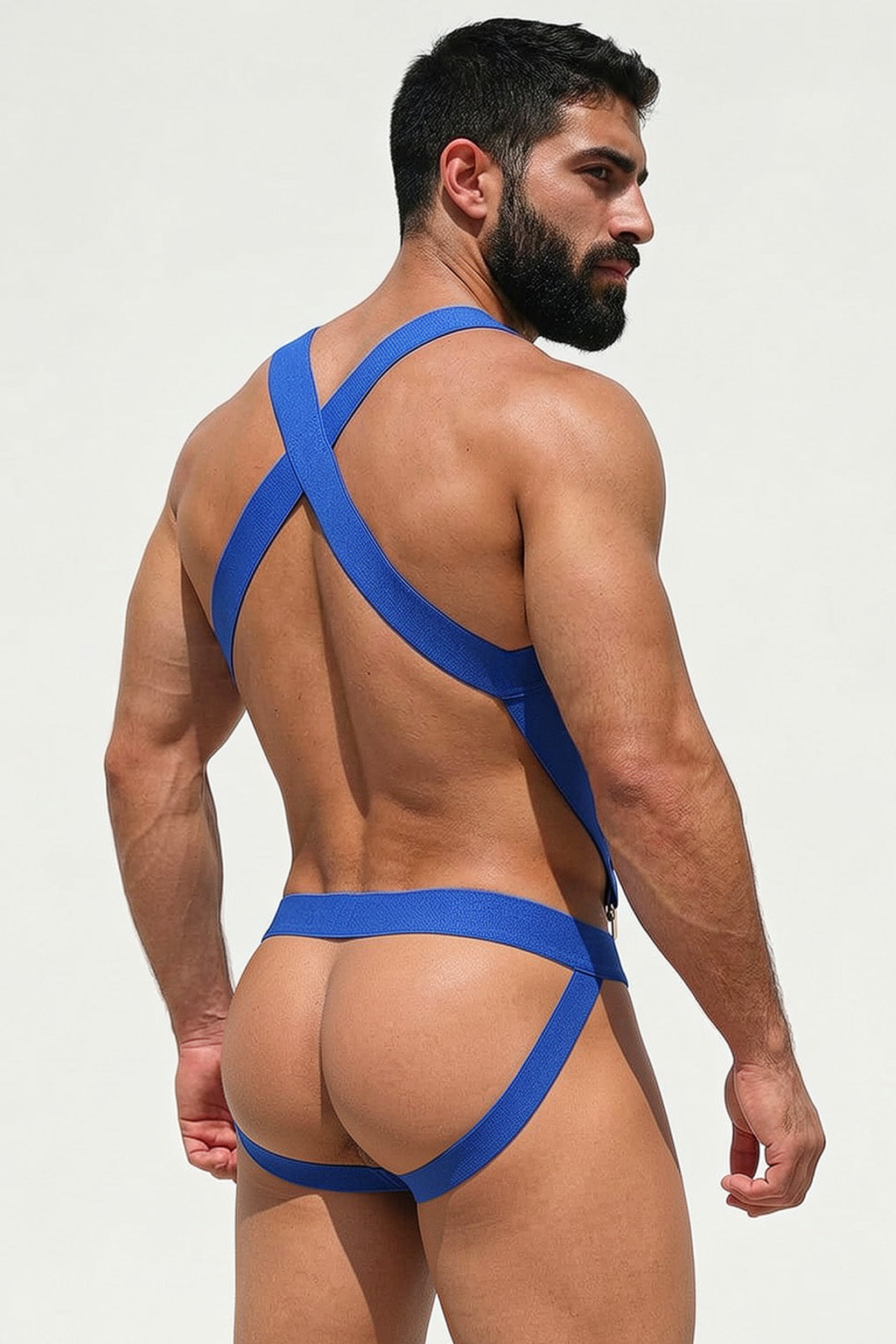 Joy-lgbt Red Elastic Webbing Harness Set — Chest-Frame Straps with High-Waist Connection