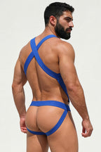 Joy-lgbt Red Elastic Webbing Harness Set — Chest-Frame Straps with High-Waist Connection