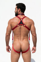 Joy-lgbt Red Black Strappy Harness Set