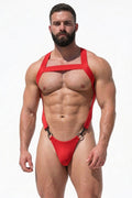 Joy-lgbt Red Elastic Webbing Harness Set