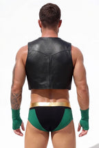 Joy-lgbt Men’s Black Cropped Vest & Color-Block Brief Set