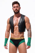 Joy-lgbt Men’s Black Cropped Vest & Color-Block Brief Set