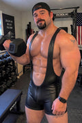 Joy-lgbt Men’s Black Deep U-Neck Fitted Singlet Shorts