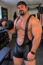 Joy-lgbt Men’s Black Deep U-Neck Fitted Singlet Shorts