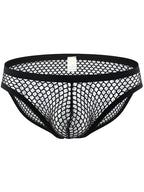 Black Mesh Short Long Sleeve Top Briefs Set