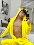 Cartoon Image Hooded One-Piece Homewear