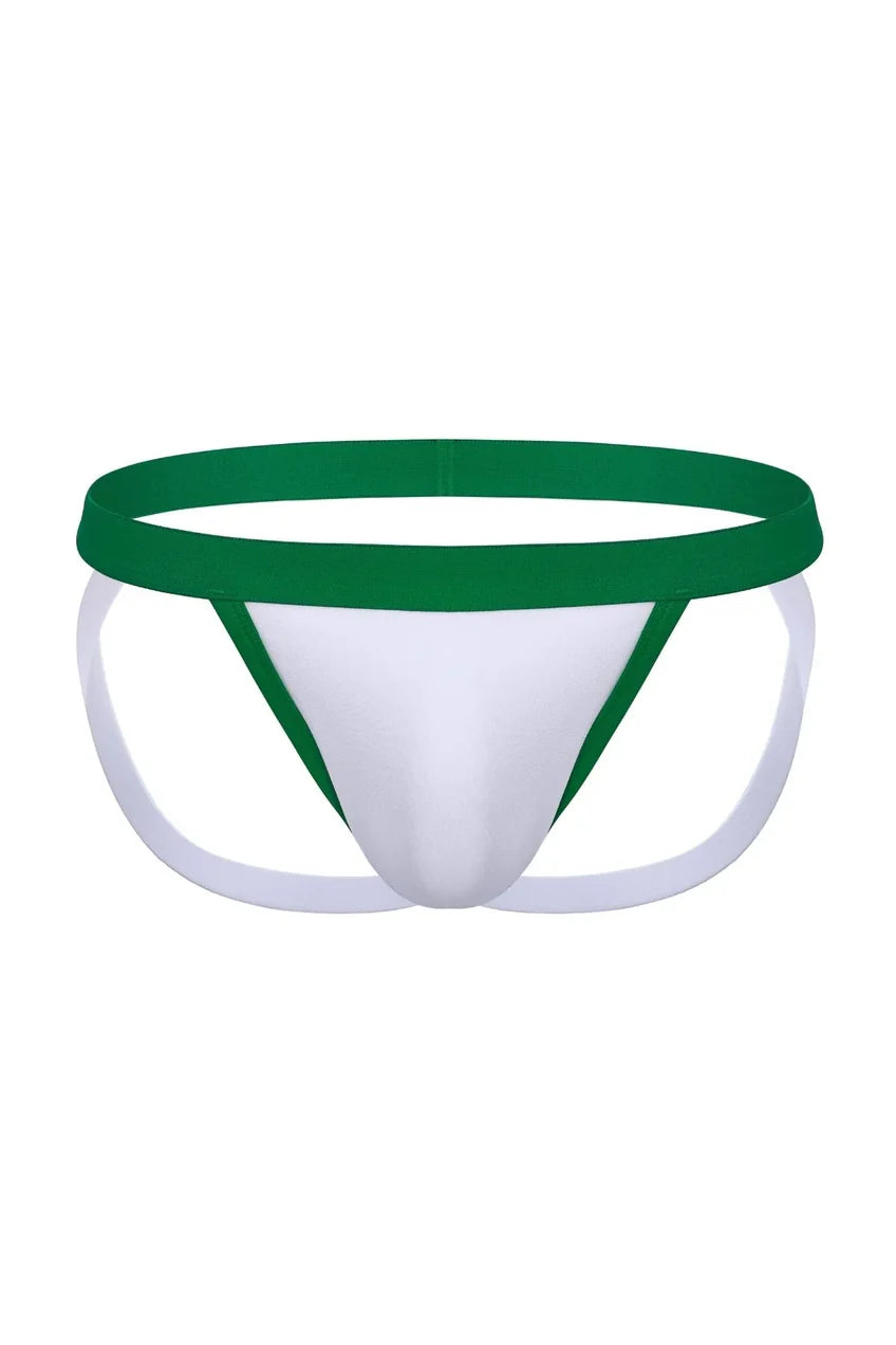 Joyglove Men's Green and White Thong Jockstrap