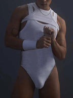 Men's Irregular Tank Top Jockstraps Set