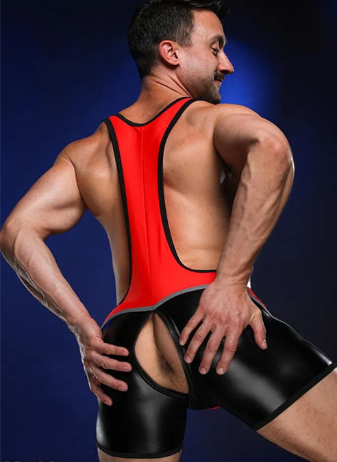 Colorblock Fitted Singlet Romper-Four colors available