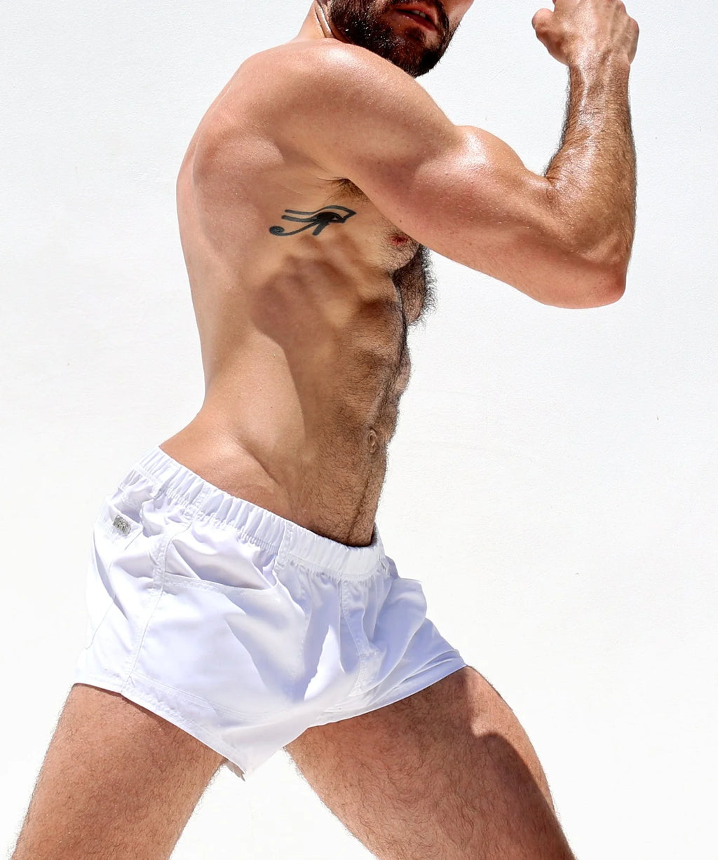 Joyglove Classic White Running Shorts - Lightweight and Stylish