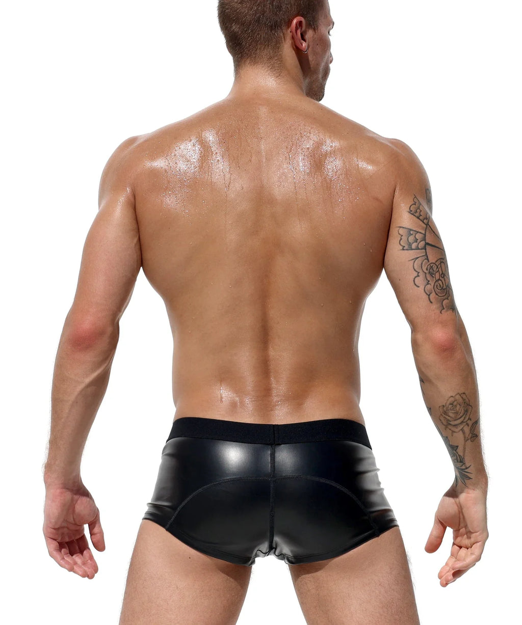 Joyglove Black PU Leather Boxer Shorts