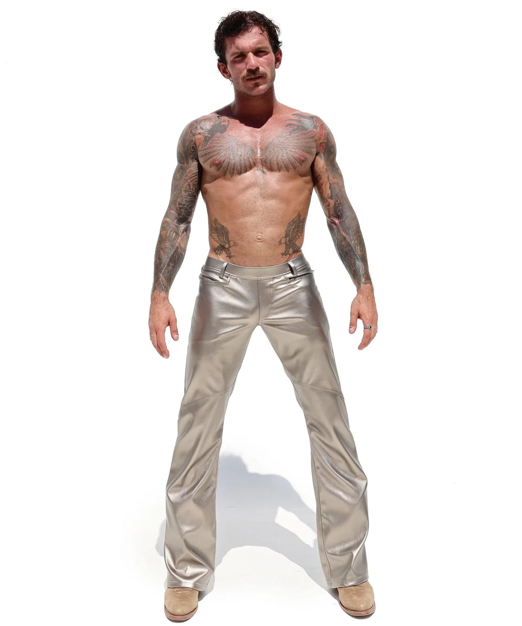 Joyglove Vintage-Inspired Silver Bell Bottoms - A Retro Fashion Revival