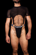 Suspender Short Sleeve G-string Bodysuit