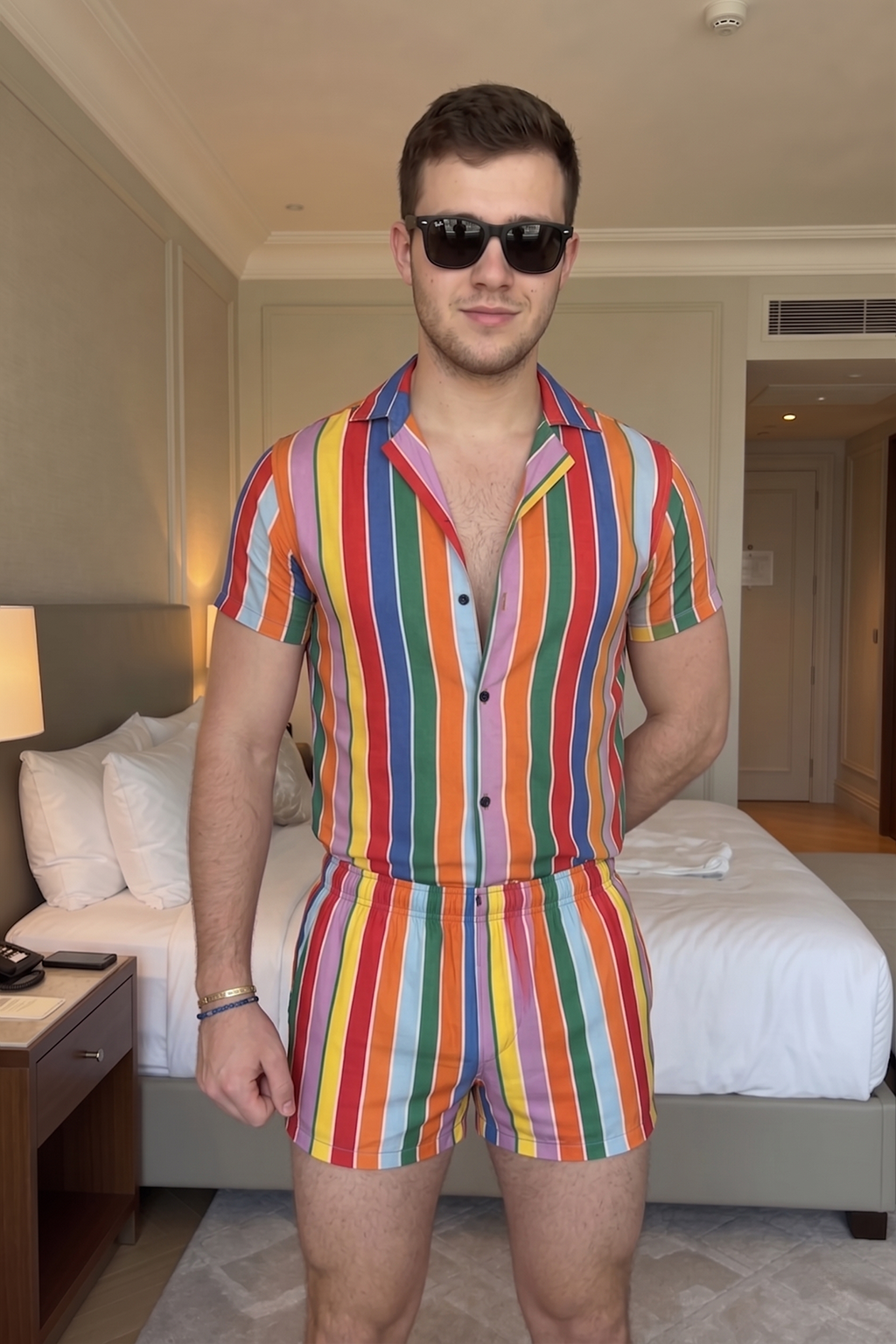 Joyglove Rainbow Striped Two‑Piece Set - Your Ultimate Vacation Vibe