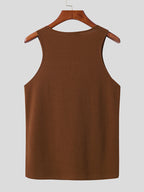 Mens Sexy Cutout Front Sleeveless Vest