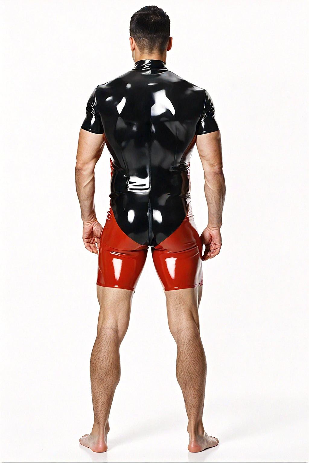 Joyglove Men's Red and Black Short-Sleeve Bodysuit