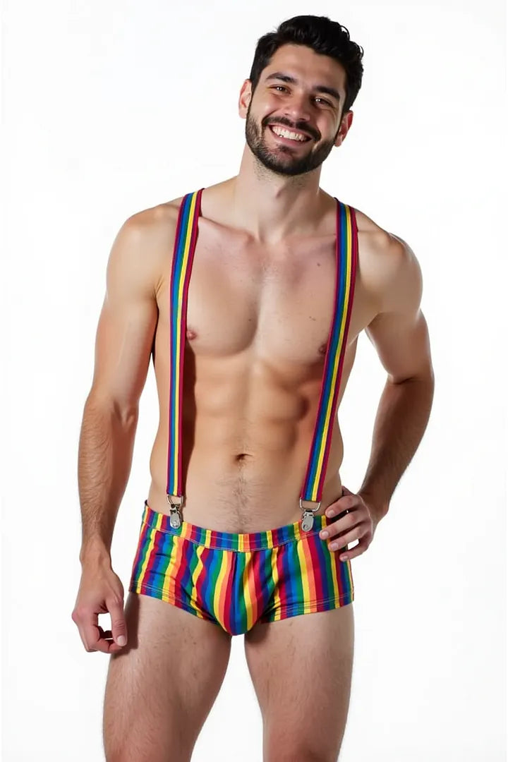 Joyglove Rainbow Pride Men's Boxer Shorts with Suspenders