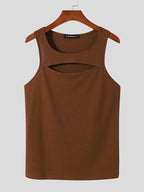 Mens Sexy Cutout Front Sleeveless Vest