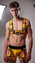 Joyglove Yellow Strap Harness Set with O-Ring Chest Harness, Jockstrap & Thigh Garters