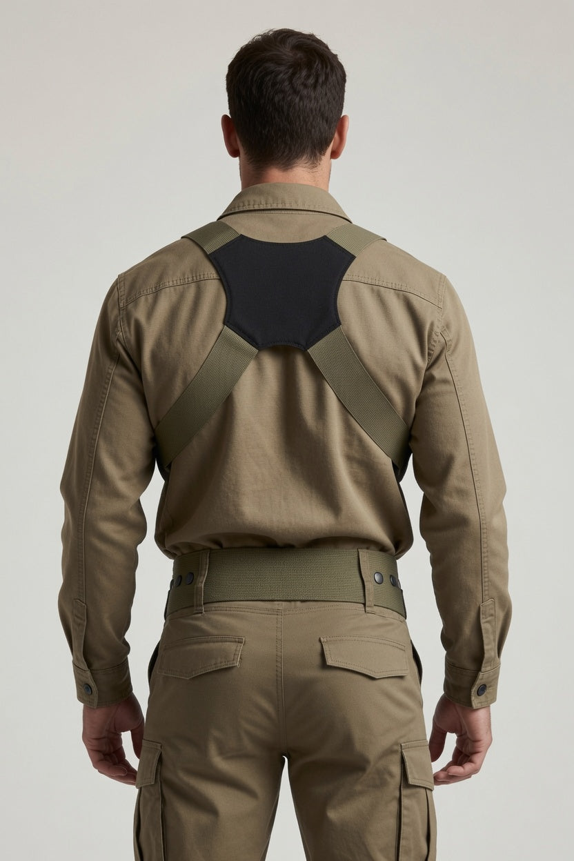 Joyglove Tactical Khaki Utility Set with Harness-Strap Jacket & Cargo Pants