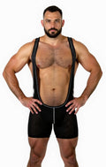 Joyglove Men's Deep-Cut Mesh Singlet Bodysuit