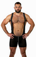 Joyglove Men's Deep-Cut Mesh Singlet Bodysuit