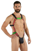 Joyglove PU Leather Fetish-Inspired Harness with Neon Detailing