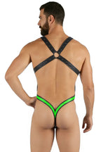 Joyglove PU Leather Fetish-Inspired Harness with Neon Detailing