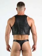 Joyglove Men's Pu Leather Harness and Thong Set - Strong and Provocative