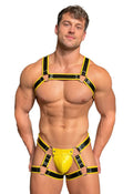 Joyglove Yellow & Black Harness Set — Chest Harness + Pouch Brief with Leg Straps