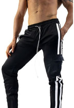 Black Striped Cargo Joggers for a Stylish Edge