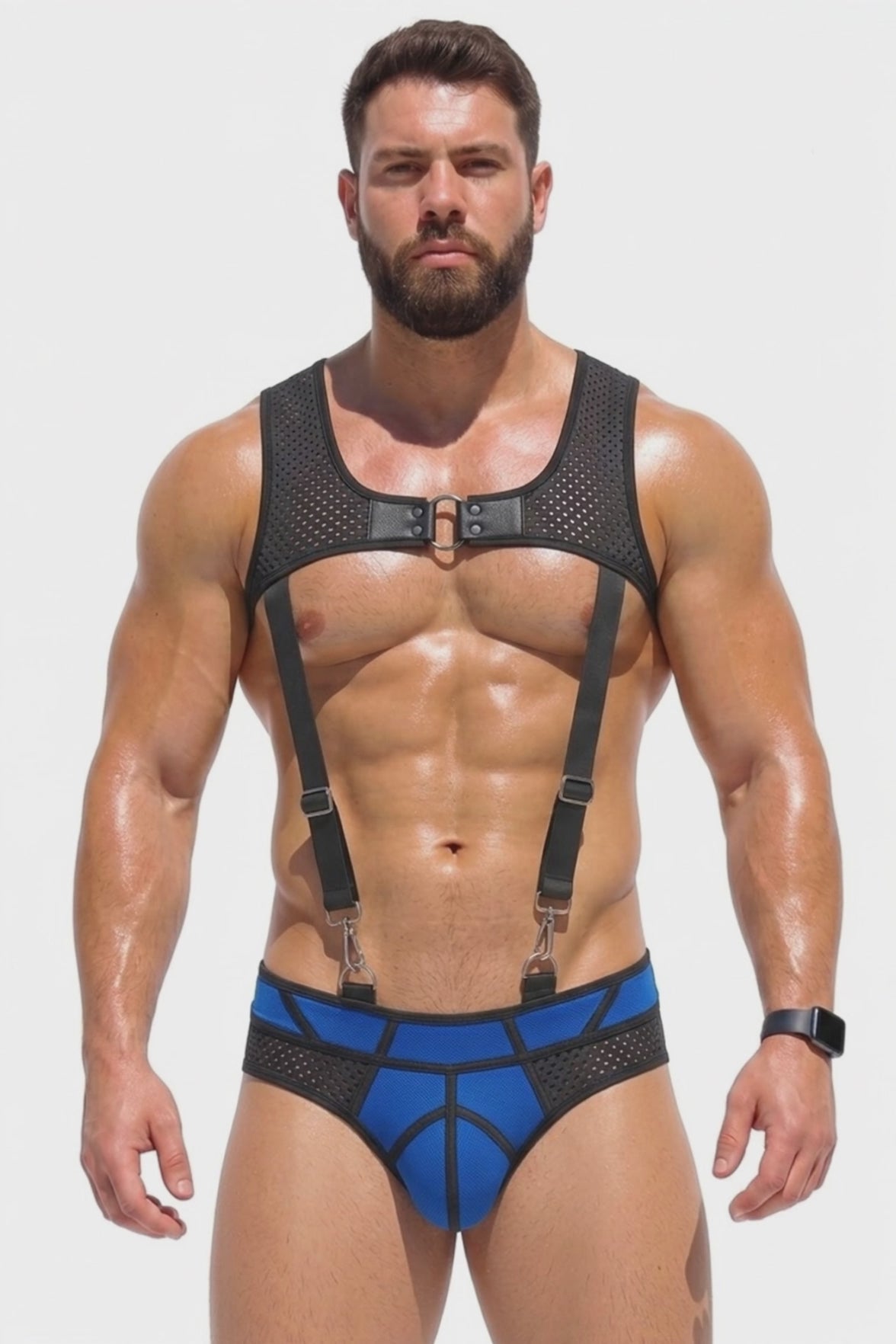 Joyglove Blue Impact Mesh Harness & Sculpted Brief Set