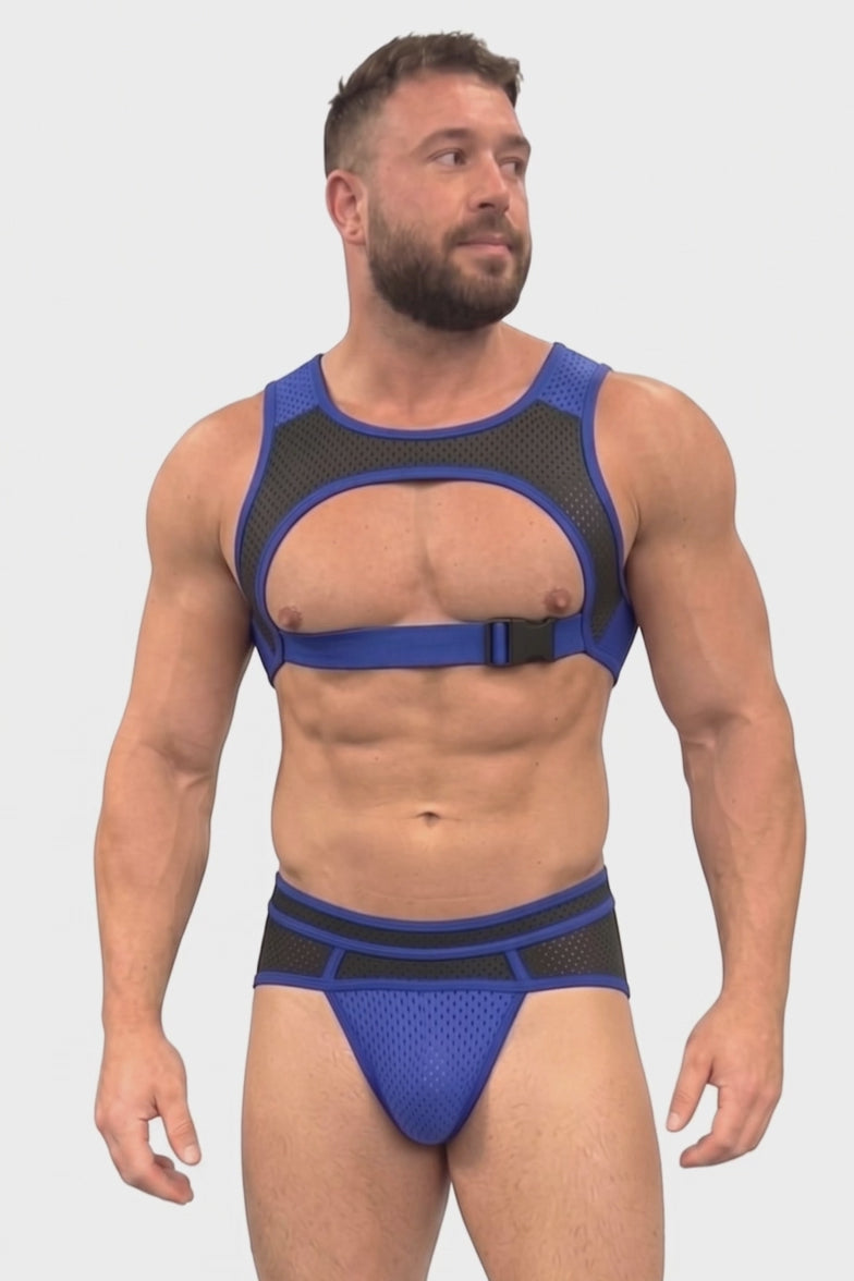 Joyglove Black Leather BDSM Harness Set for Men - Adjustable Chest Harness with Jockstrap（副本）