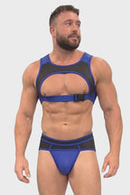 Joyglove Black Leather BDSM Harness Set for Men - Adjustable Chest Harness with Jockstrap（副本）