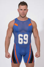 Men's Sexy Wrestling Singlet - Athletic Mesh Bodysuit Sports Supporter with Number 13 Print