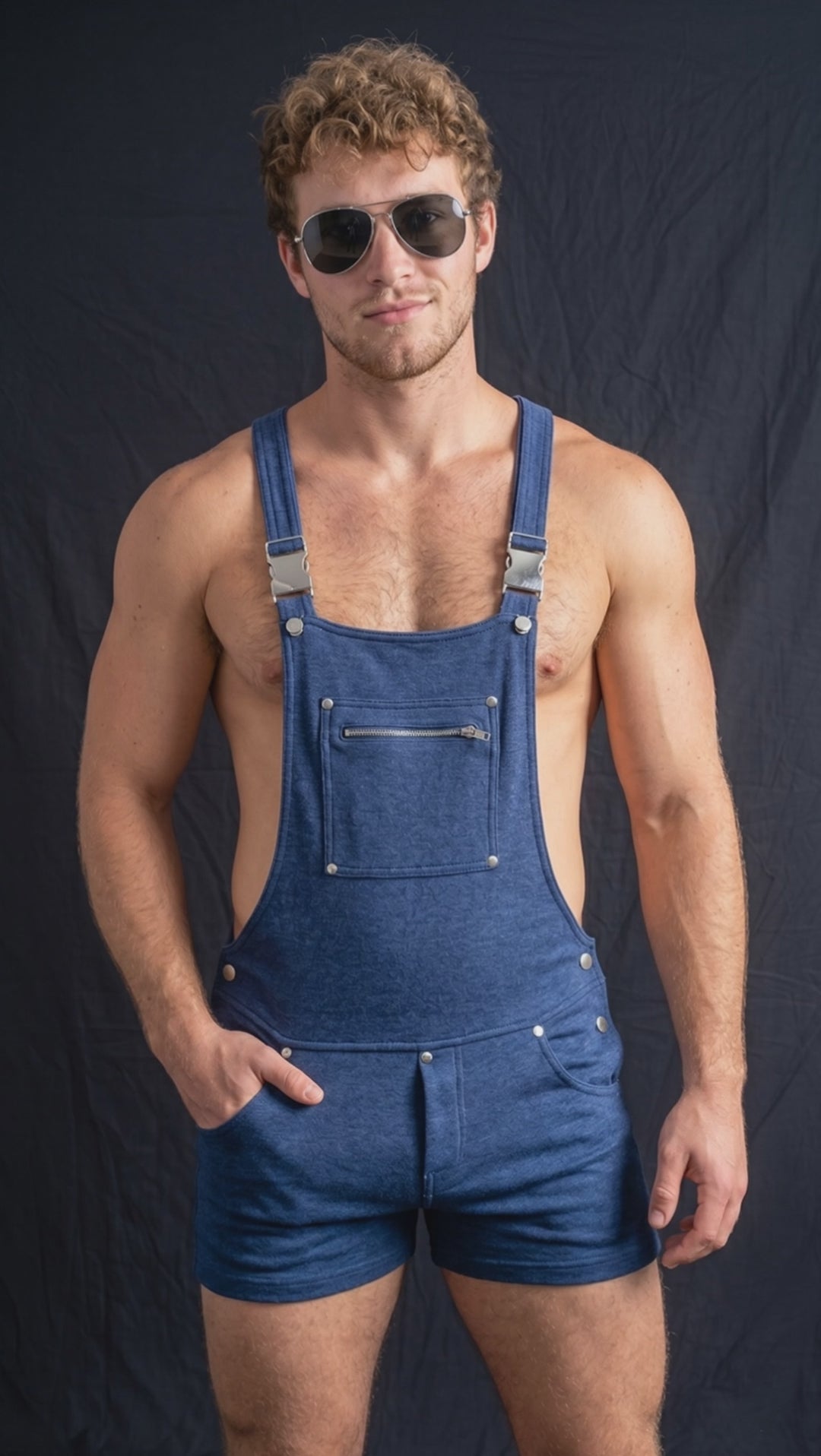 Faux Denim Slim Fit Overall Shorts for a Chic Casual Vibe