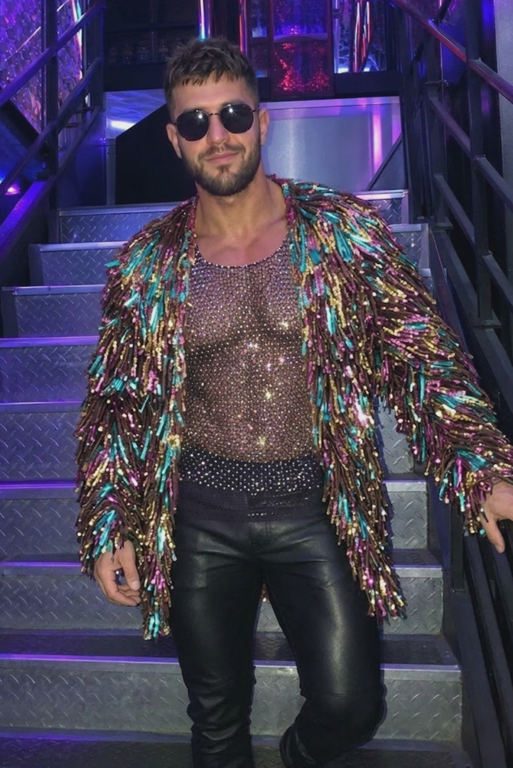 Men’s Rainbow Disk Sequin Jacket